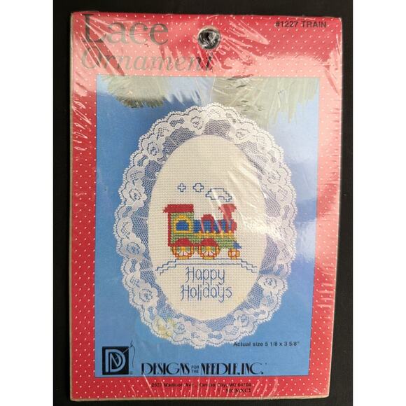 Vintage Designs For Needle Lace Ornament Cross Stitch Kit 1992 #1227 Train - Picture 1 of 2